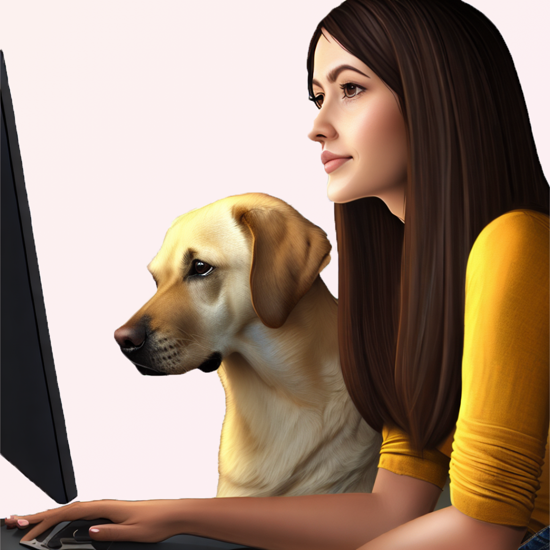 AI generated image of Reeva and her lab.